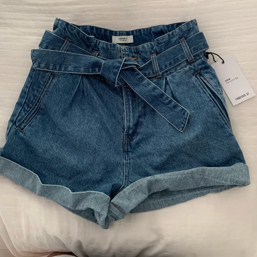 Forever 21 High Waisted Shorts with Jean Belt